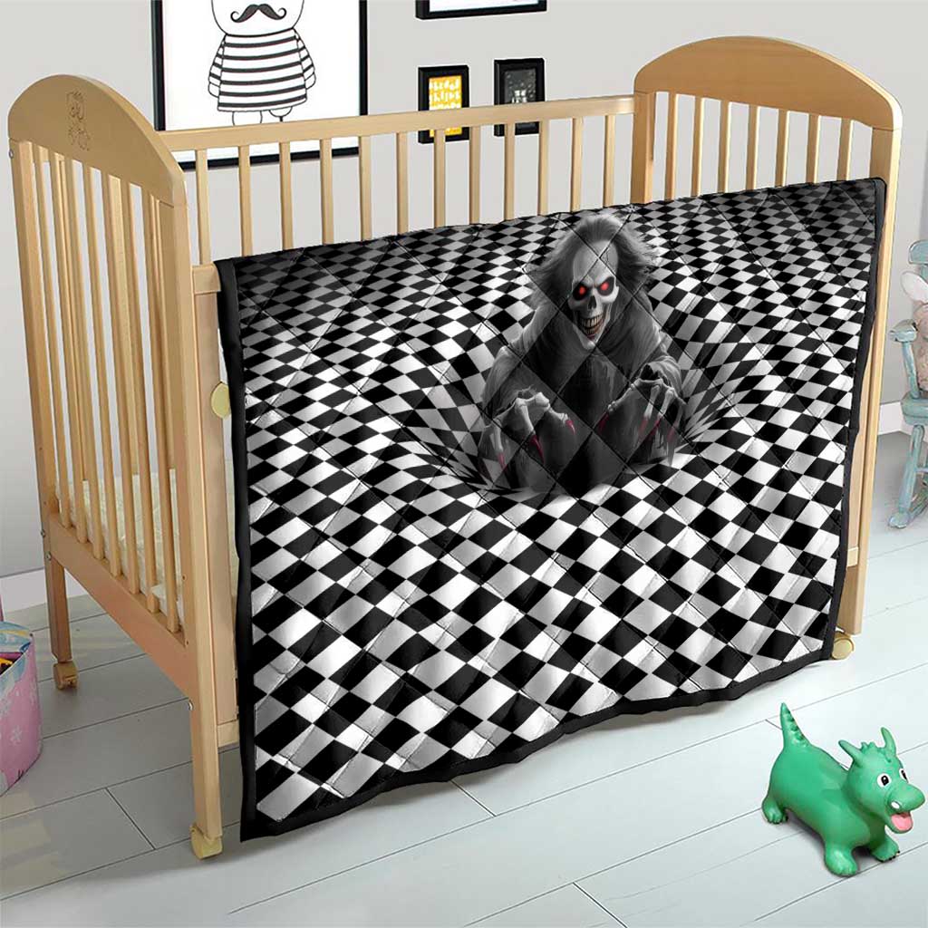 3D Illusion Horror Halloween Quilt Creepy Evil Skull - Wonder Print Shop