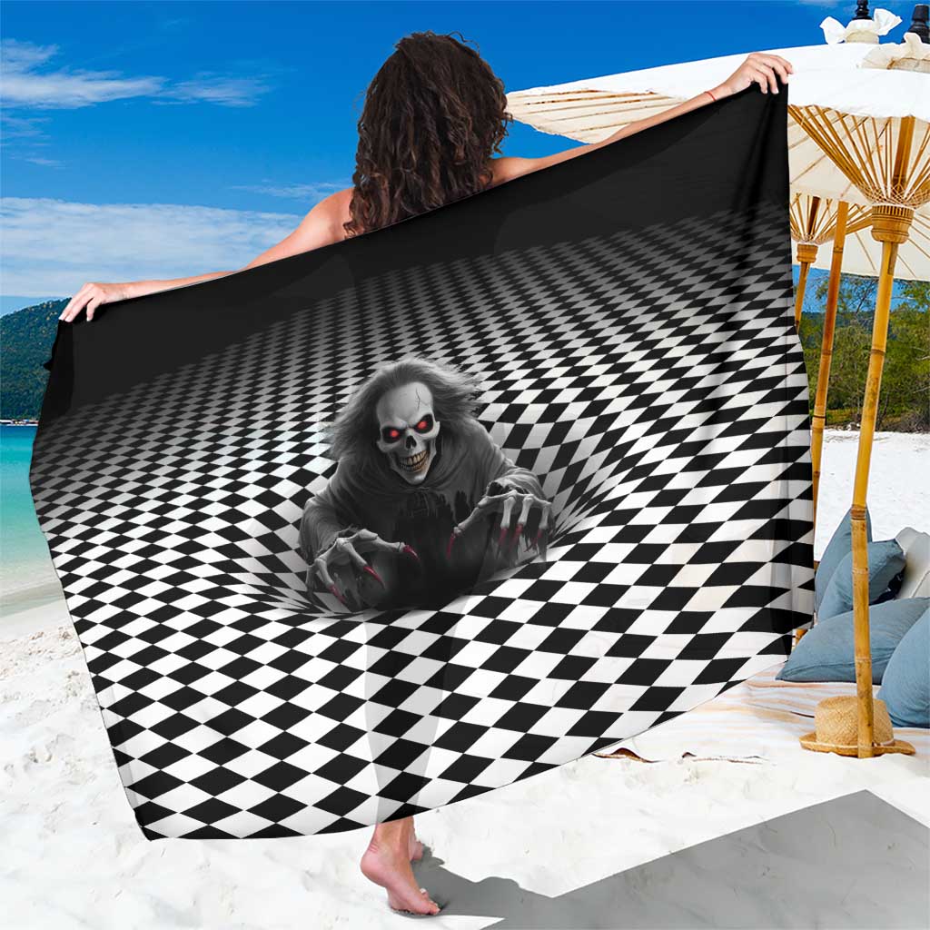 3D Illusion Horror Halloween Sarong Creepy Evil Skull - Wonder Print Shop