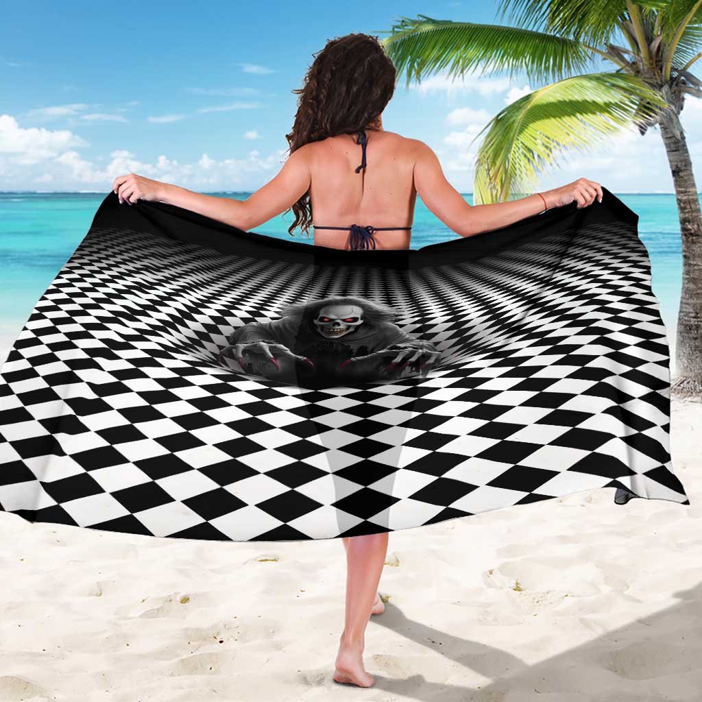3D Illusion Horror Halloween Sarong Creepy Evil Skull - Wonder Print Shop
