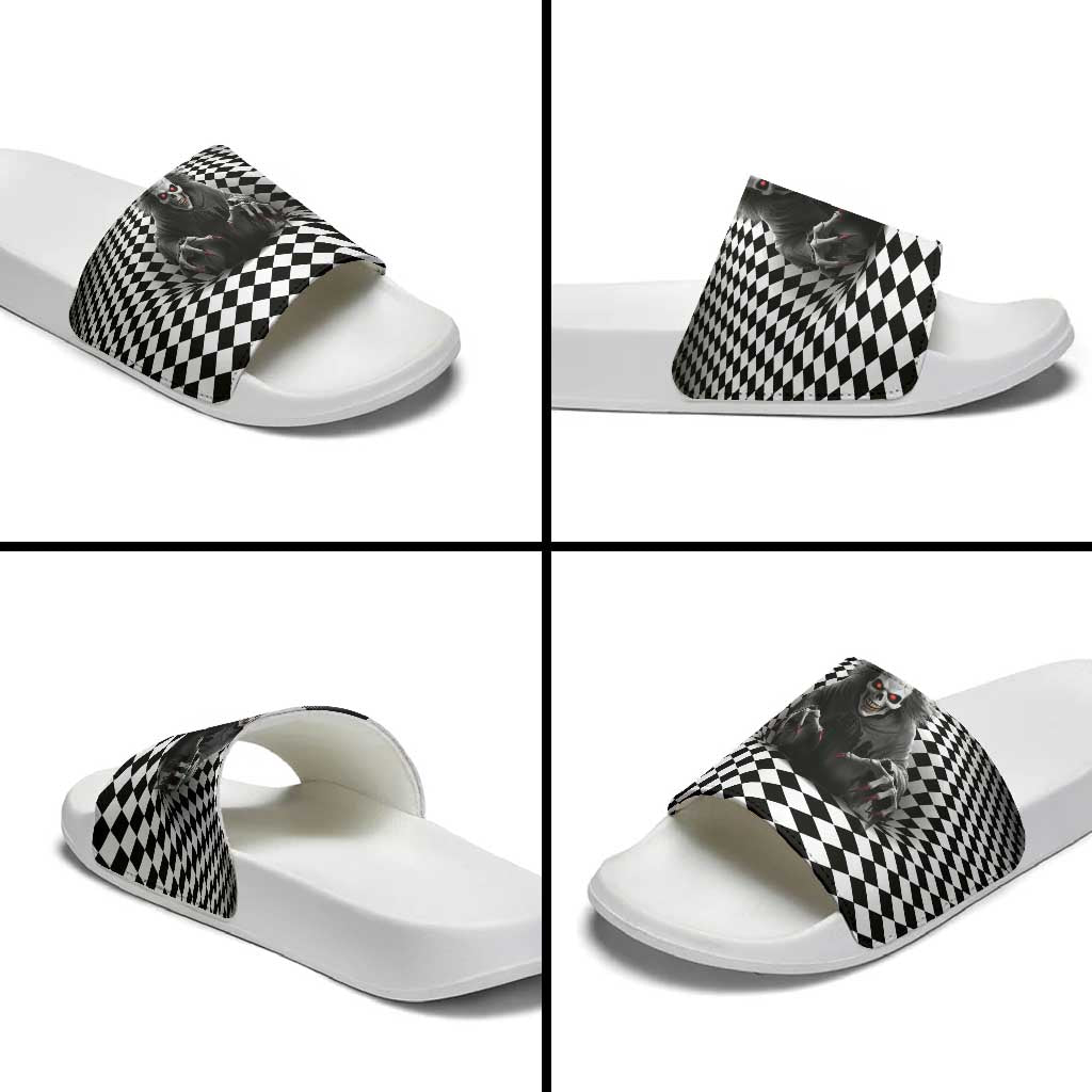 3D Illusion Horror Halloween Slide Sandals Creepy Evil Skull - Wonder Print Shop