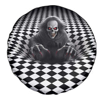 3D Illusion Horror Halloween Spare Tire Cover Creepy Evil Skull - Wonder Print Shop