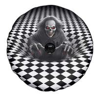 3D Illusion Horror Halloween Spare Tire Cover Creepy Evil Skull - Wonder Print Shop