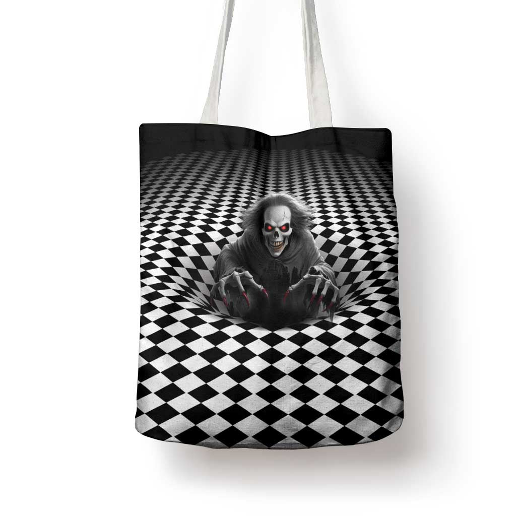 3D Illusion Horror Halloween Tote Bag Creepy Evil Skull - Wonder Print Shop