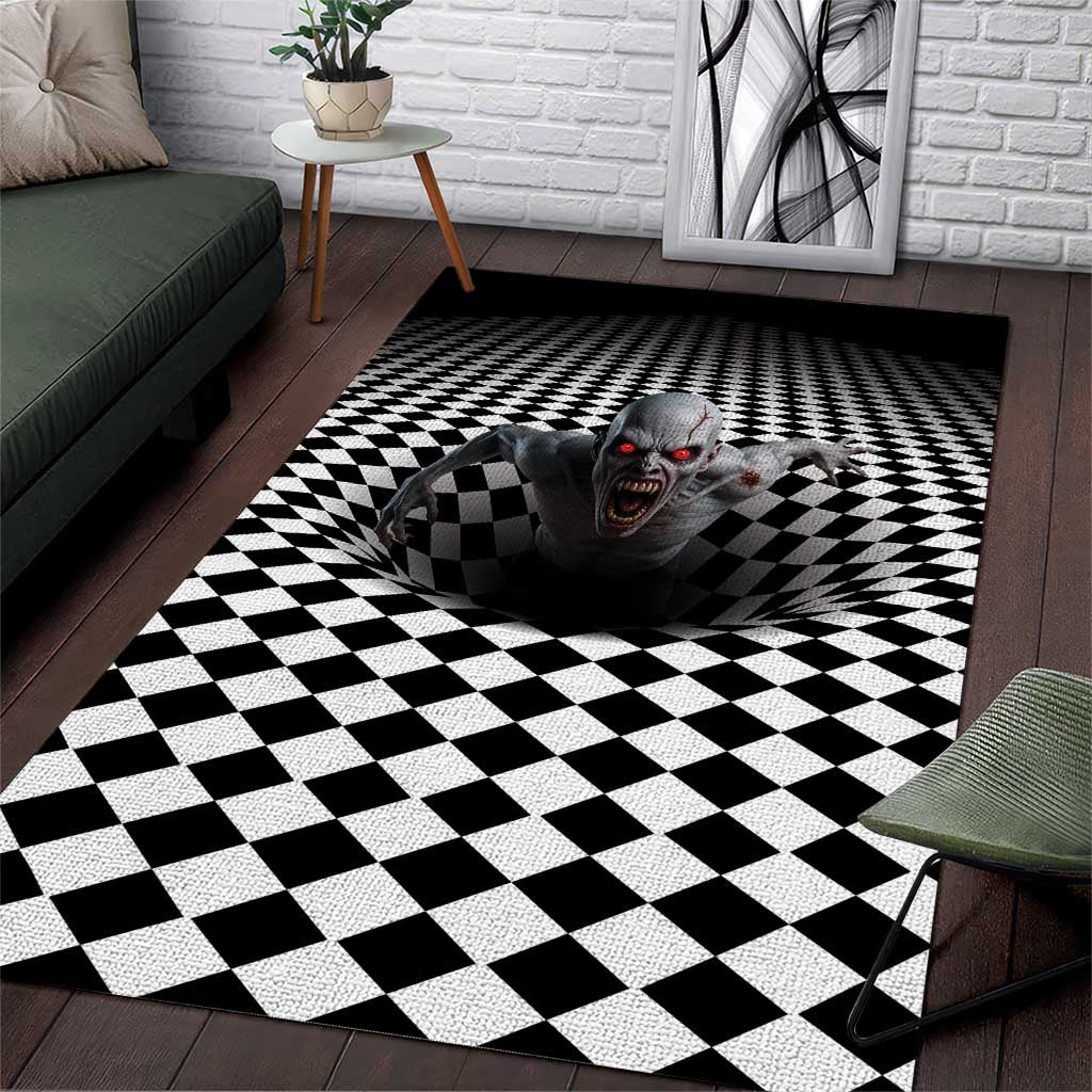 3D Illusion Horror Halloween Area Rug Creepy Zombie - Wonder Print Shop