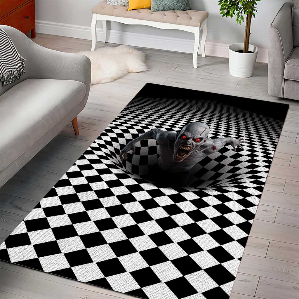 3D Illusion Horror Halloween Area Rug Creepy Zombie - Wonder Print Shop