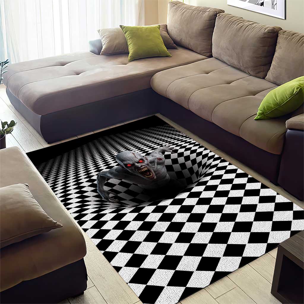 3D Illusion Horror Halloween Area Rug Creepy Zombie - Wonder Print Shop