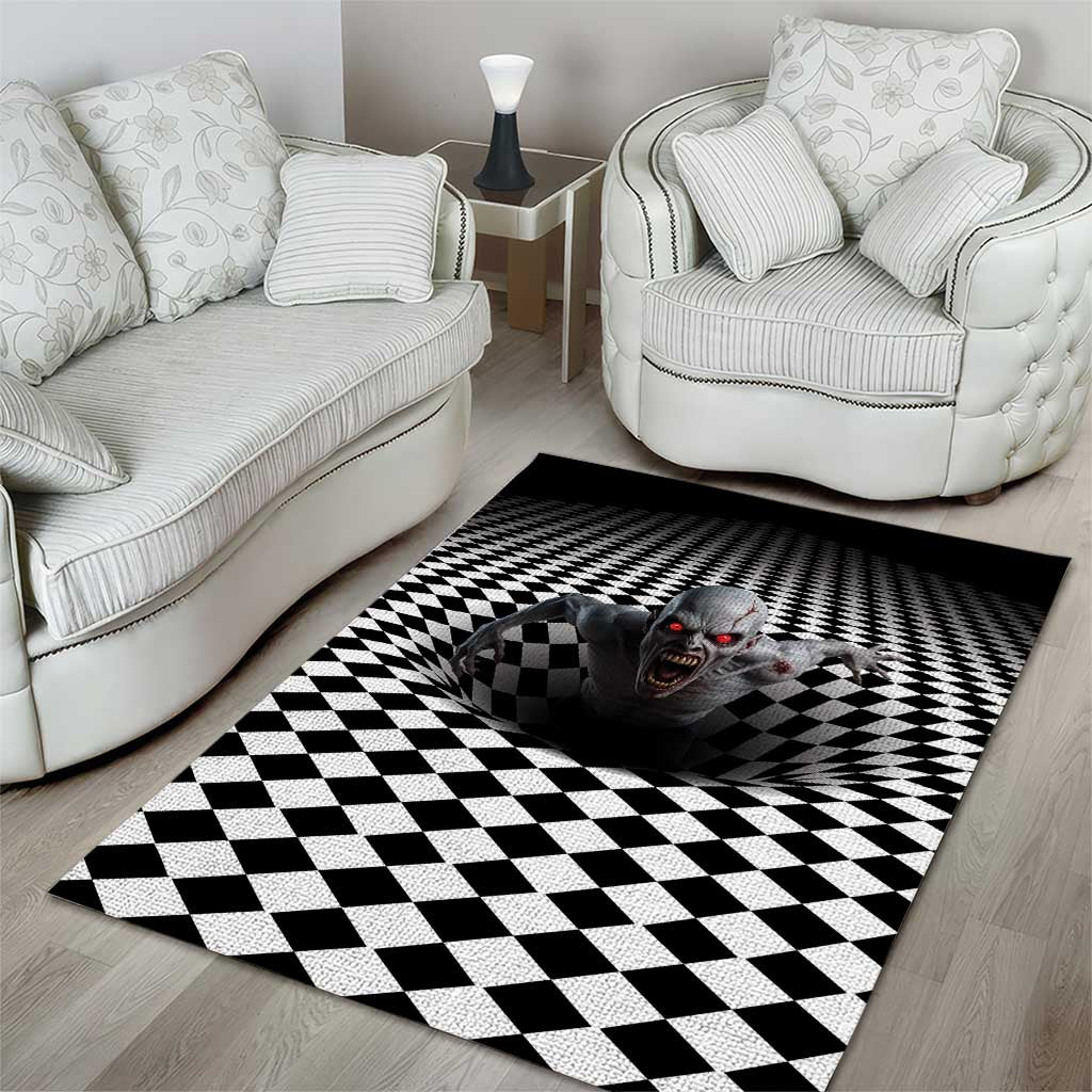 3D Illusion Horror Halloween Area Rug Creepy Zombie - Wonder Print Shop