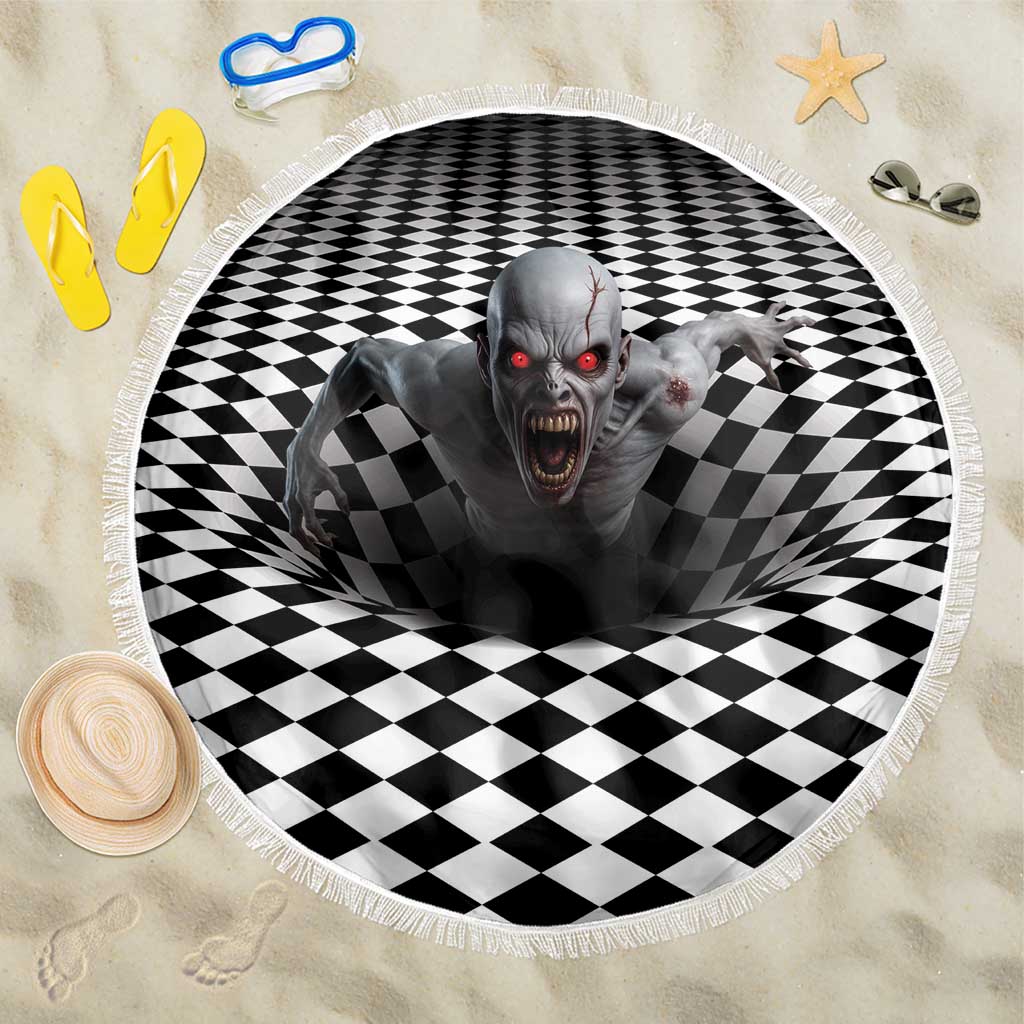 3D Illusion Horror Halloween Beach Blanket Creepy Zombie - Wonder Print Shop