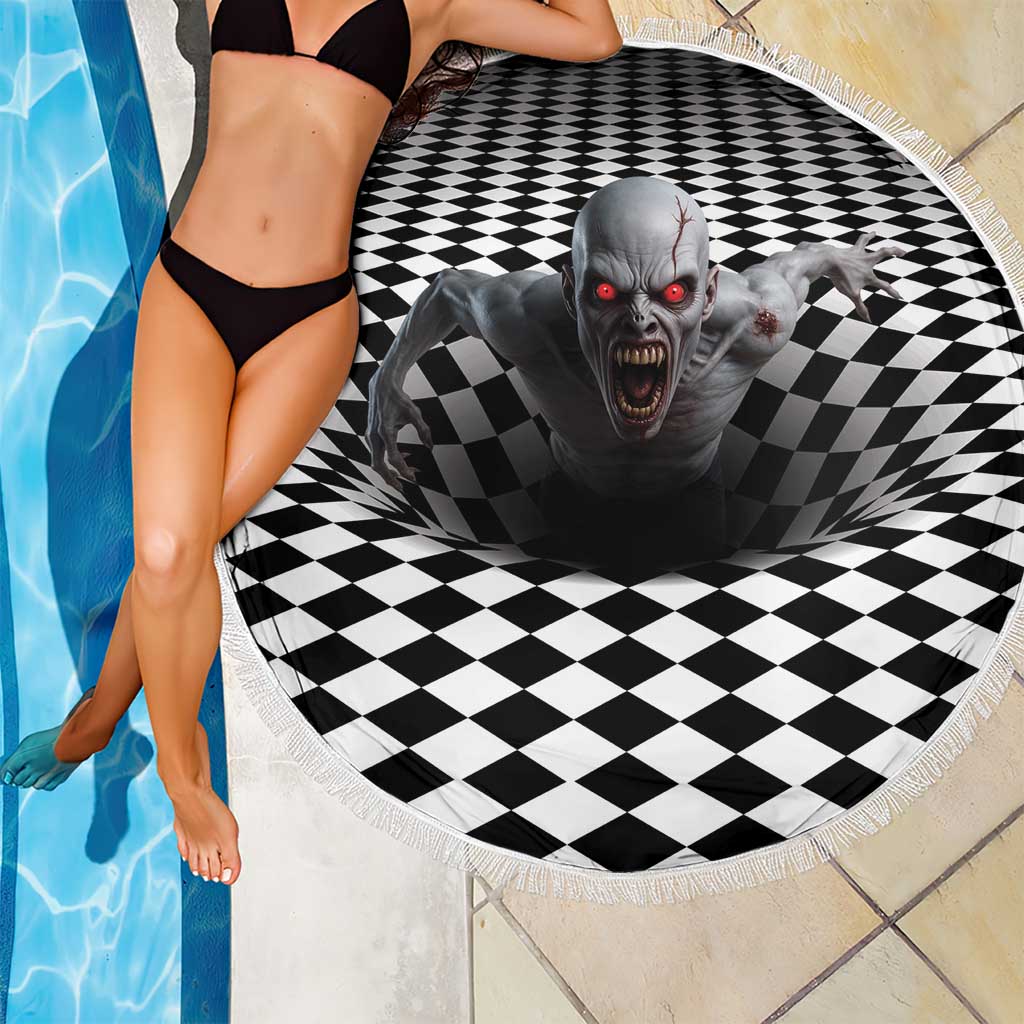 3D Illusion Horror Halloween Beach Blanket Creepy Zombie - Wonder Print Shop