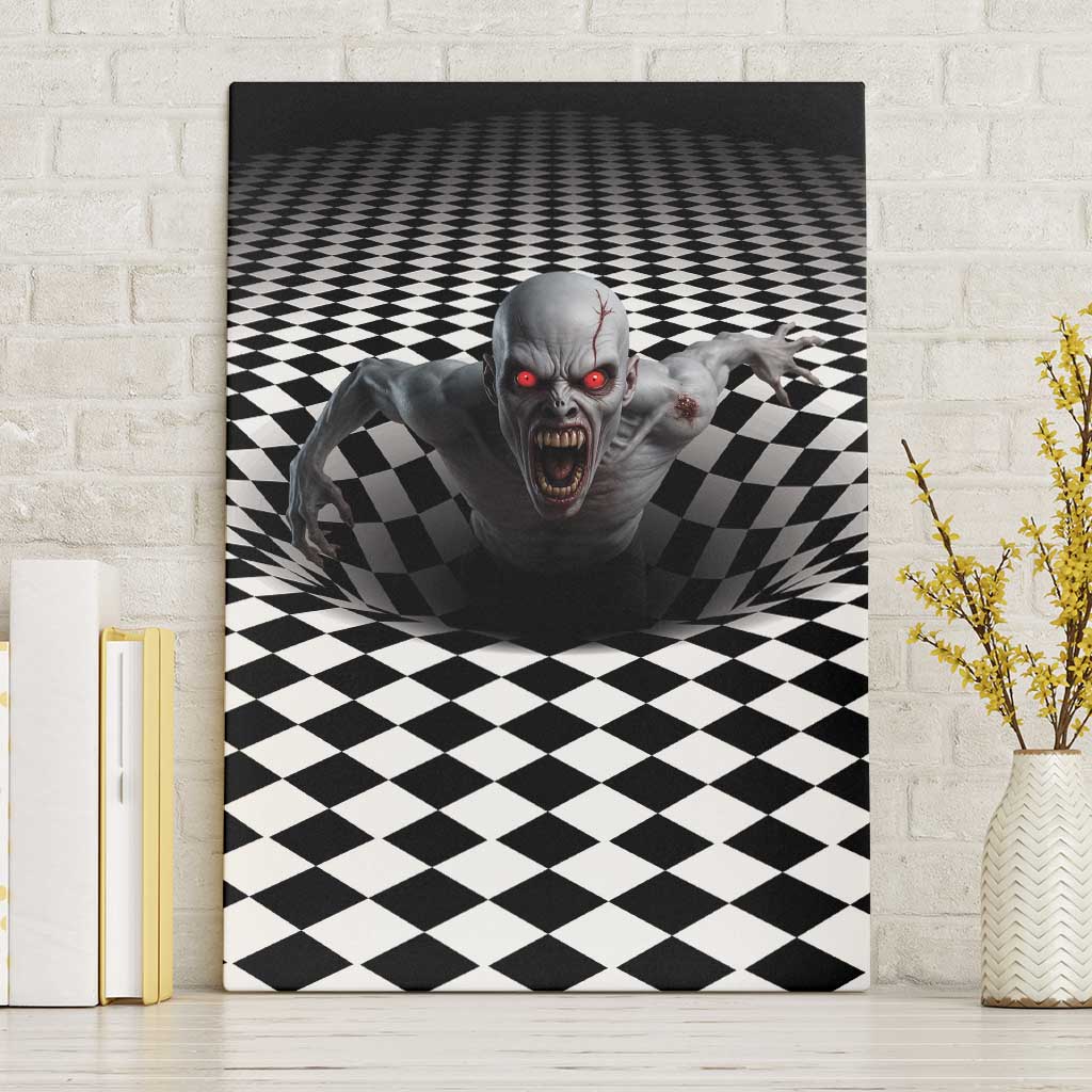 3D Illusion Horror Halloween Canvas Wall Art Creepy Zombie - Wonder Print Shop