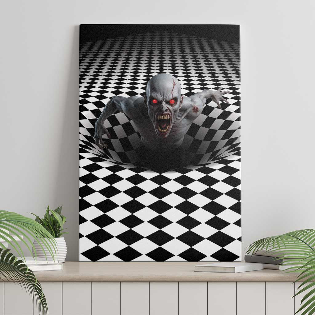 3D Illusion Horror Halloween Canvas Wall Art Creepy Zombie - Wonder Print Shop