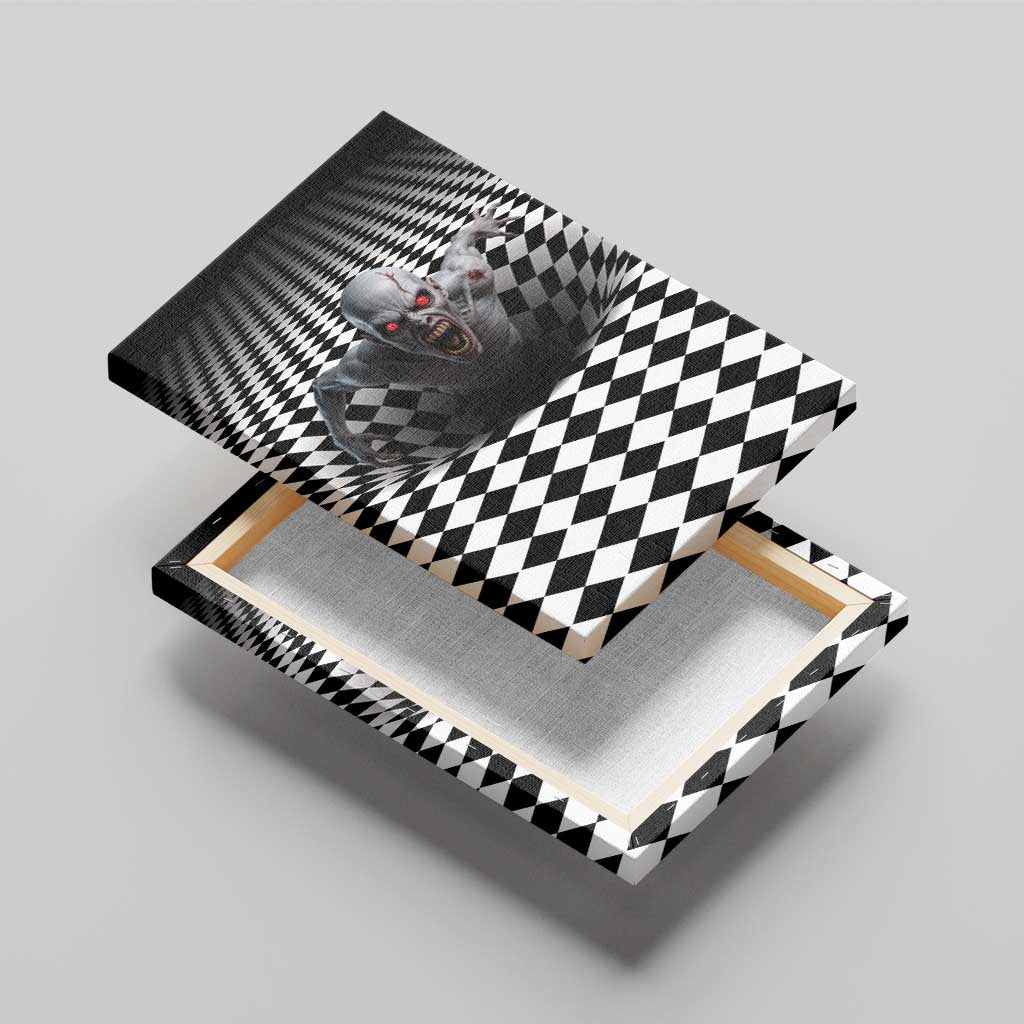 3D Illusion Horror Halloween Canvas Wall Art Creepy Zombie - Wonder Print Shop