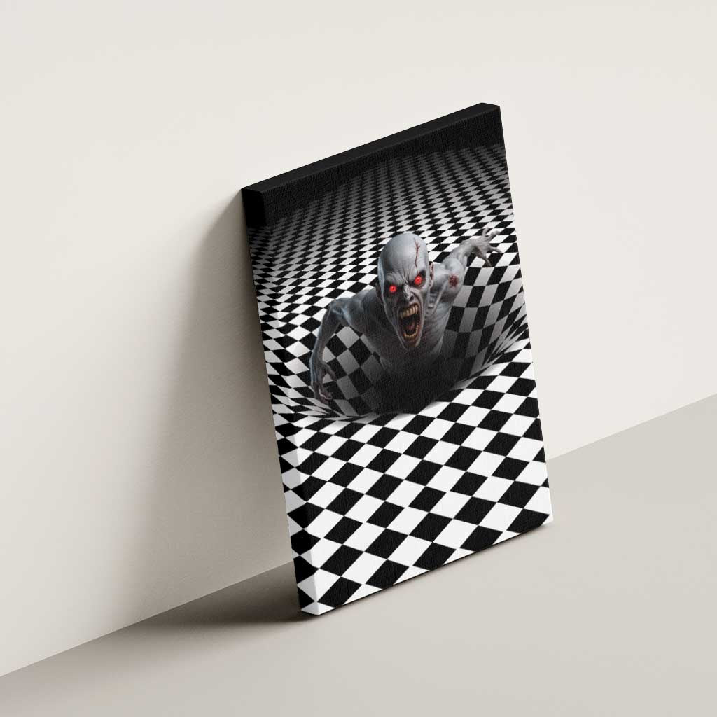 3D Illusion Horror Halloween Canvas Wall Art Creepy Zombie - Wonder Print Shop