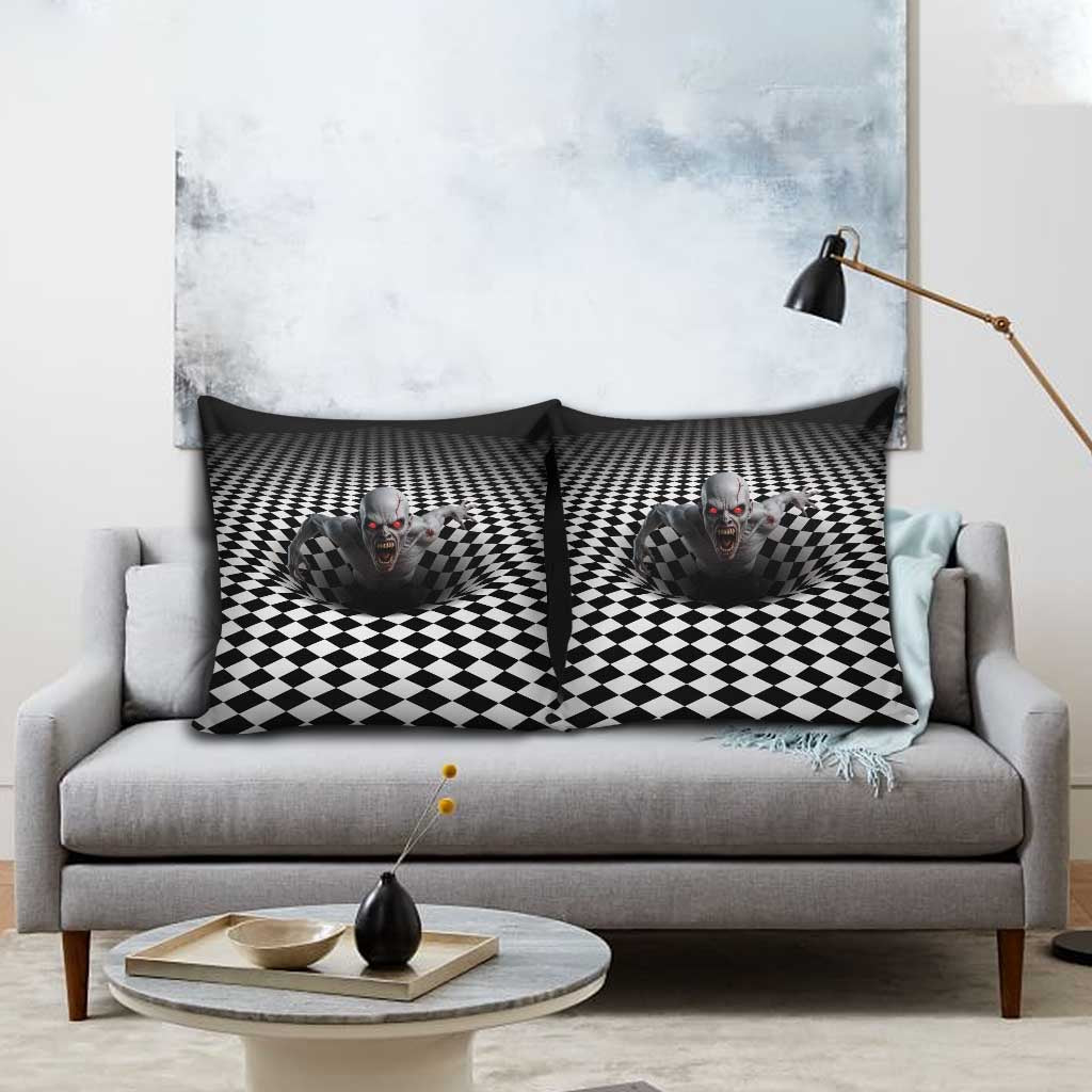 3D Illusion Horror Halloween Pillow Cover Creepy Zombie - Wonder Print Shop