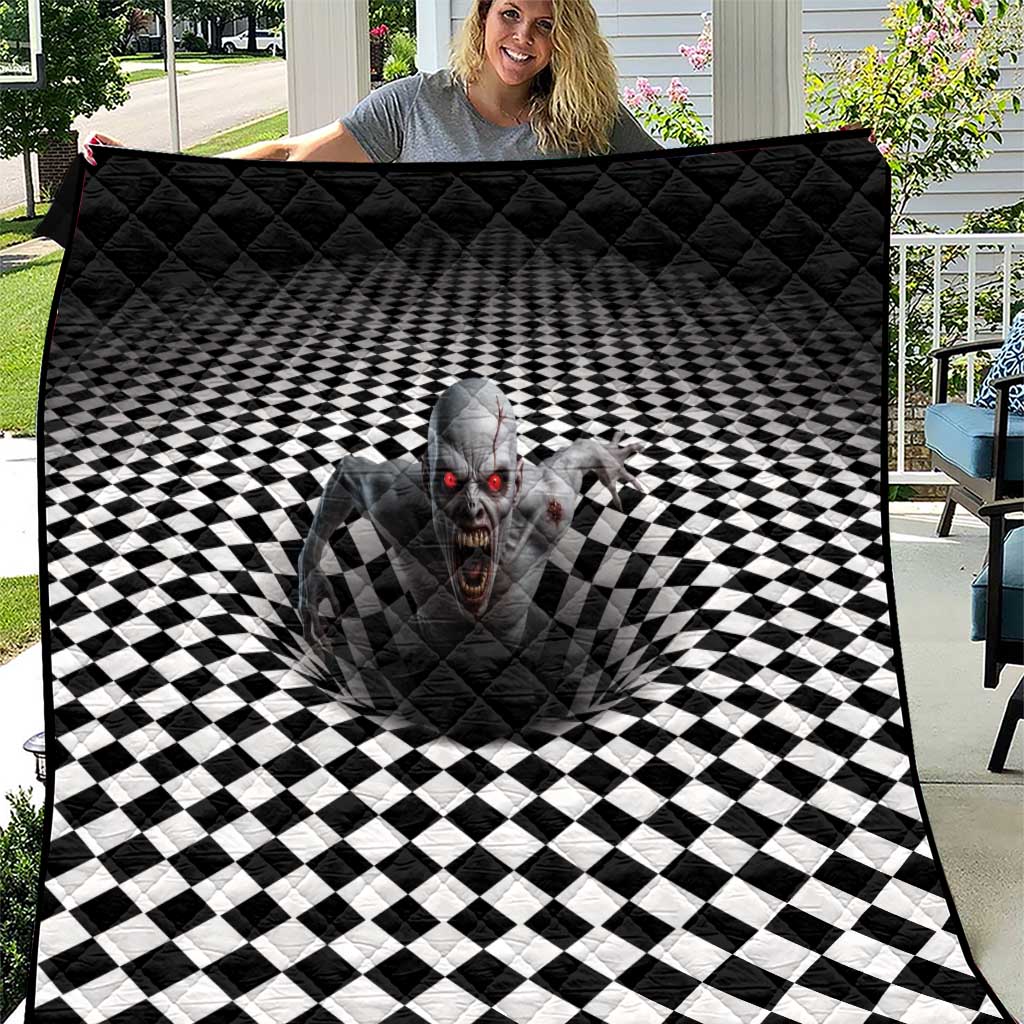 3D Illusion Horror Halloween Quilt Creepy Zombie - Wonder Print Shop