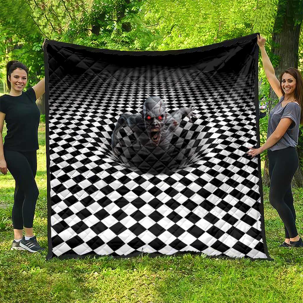3D Illusion Horror Halloween Quilt Creepy Zombie - Wonder Print Shop