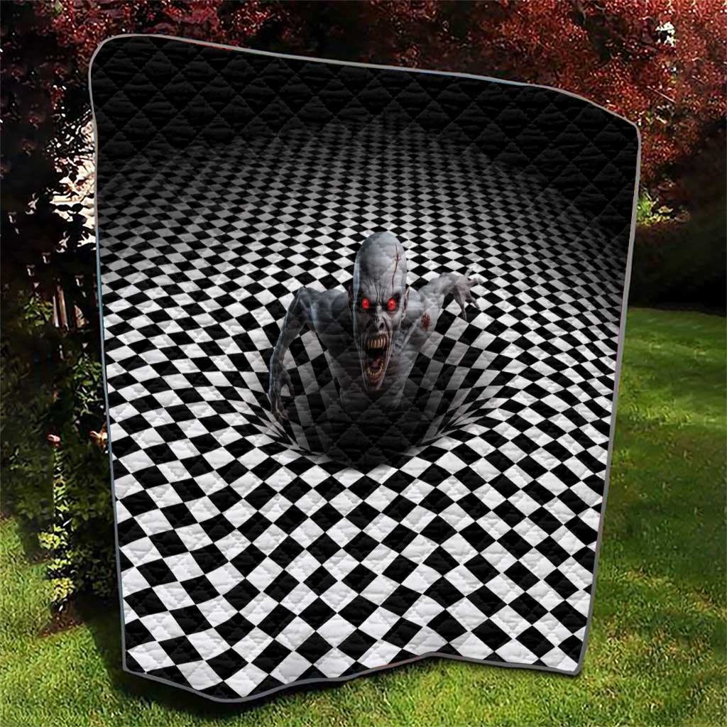 3D Illusion Horror Halloween Quilt Creepy Zombie - Wonder Print Shop