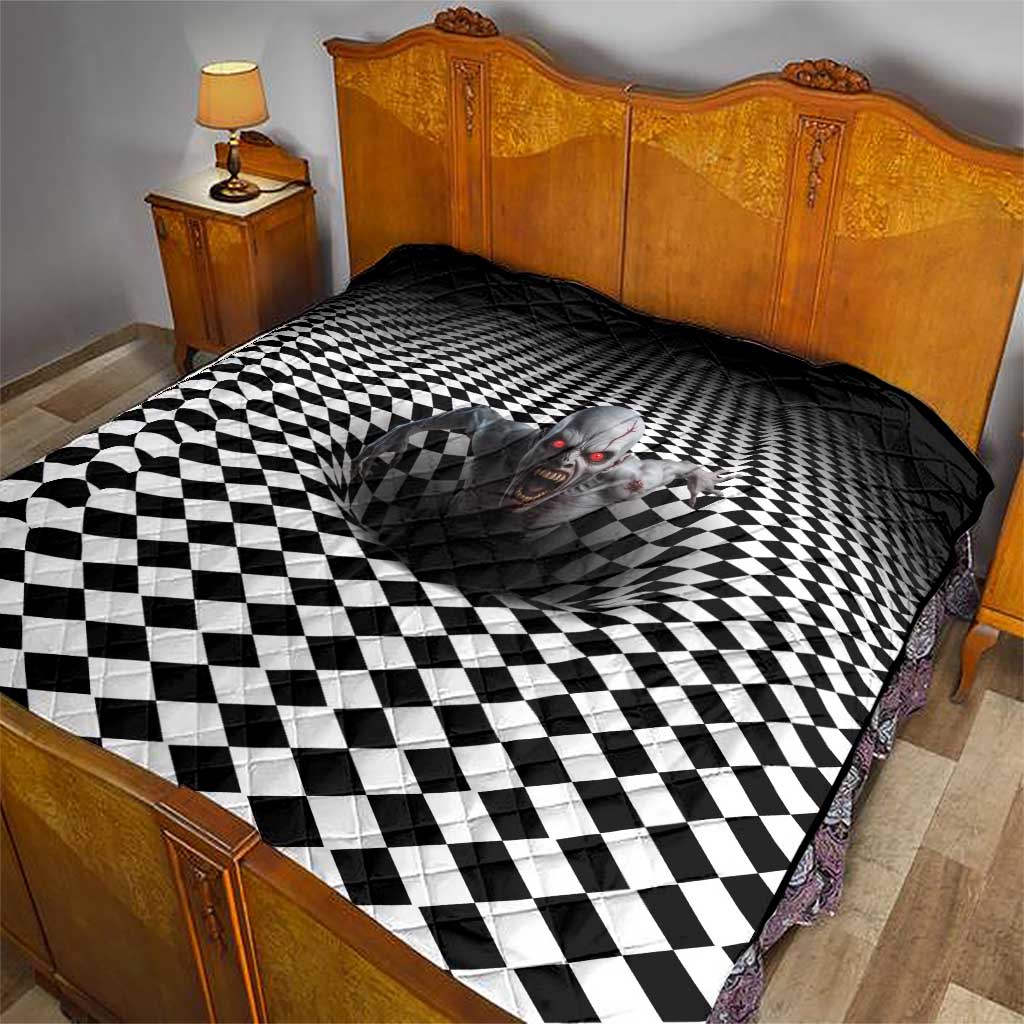 3D Illusion Horror Halloween Quilt Creepy Zombie - Wonder Print Shop