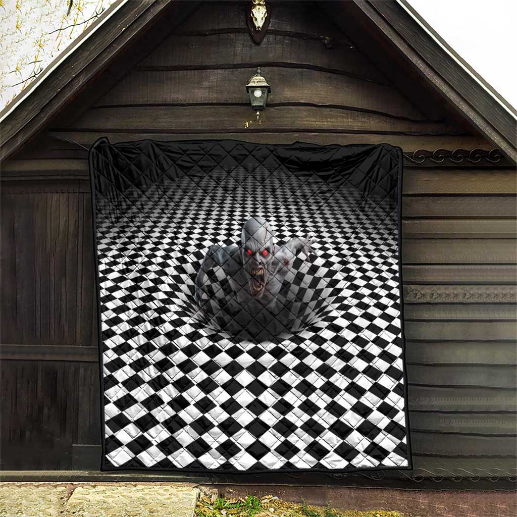 3D Illusion Horror Halloween Quilt Creepy Zombie - Wonder Print Shop
