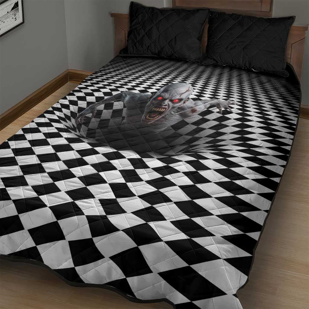 3D Illusion Horror Halloween Quilt Bed Set Creepy Zombie - Wonder Print Shop