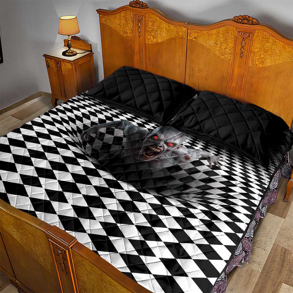 3D Illusion Horror Halloween Quilt Bed Set Creepy Zombie - Wonder Print Shop