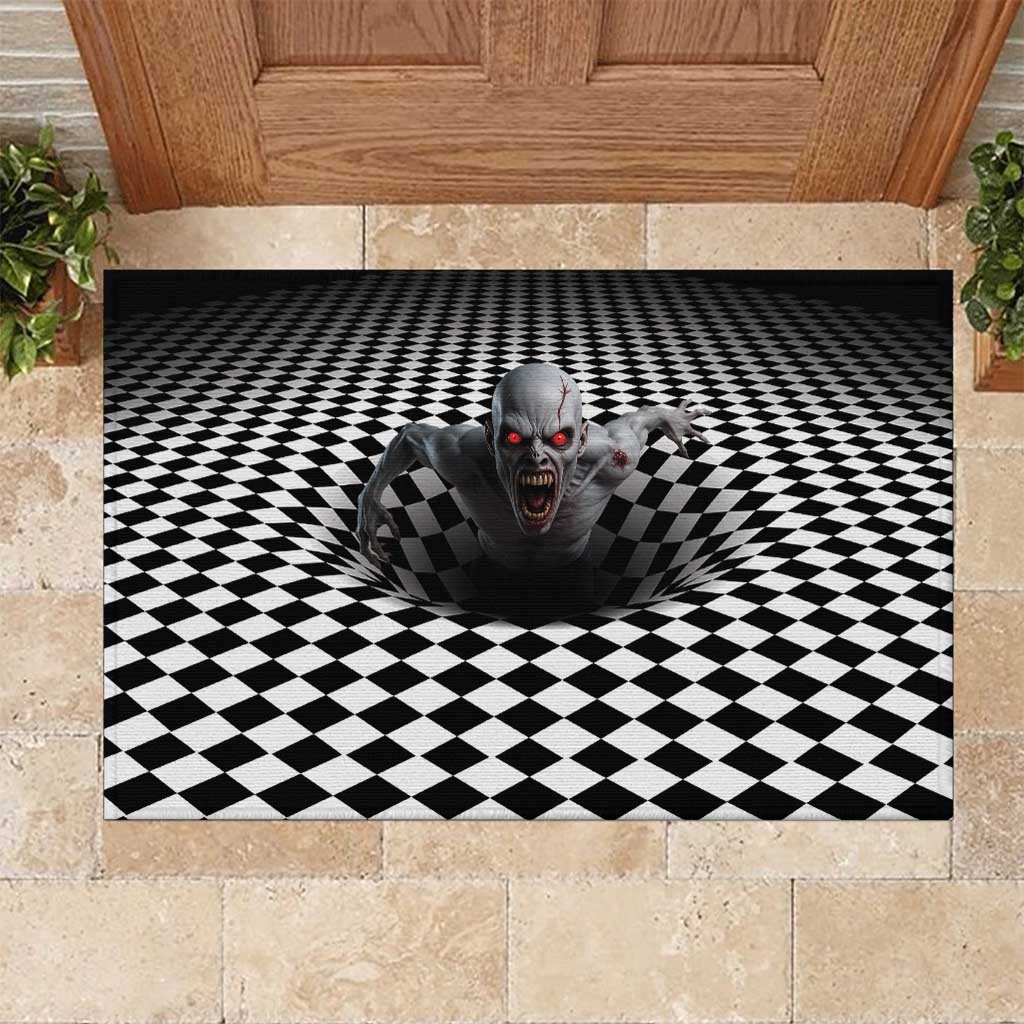 3D Illusion Horror Halloween Rubber Doormat Creepy Zombie - Wonder Print Shop