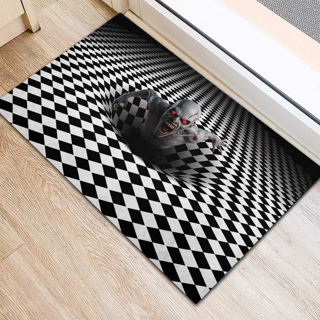 3D Illusion Horror Halloween Rubber Doormat Creepy Zombie - Wonder Print Shop