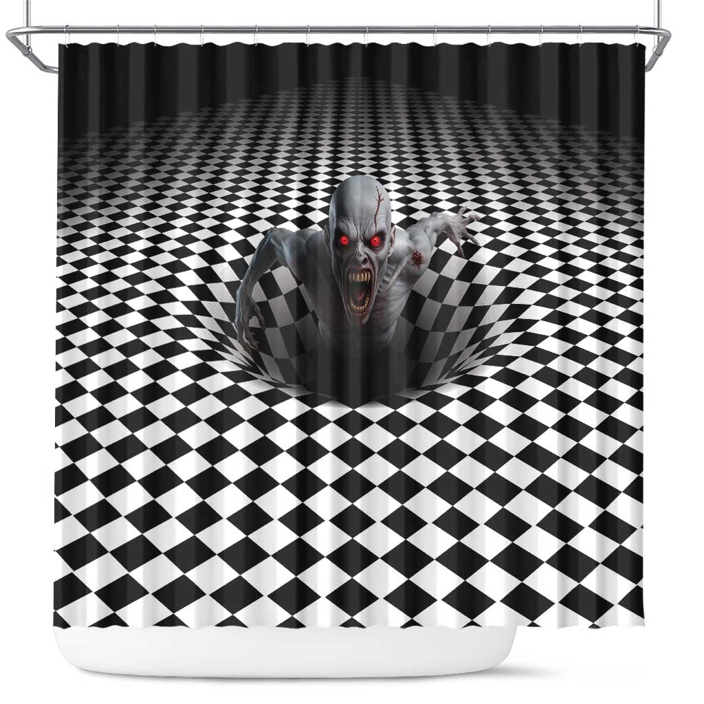 3D Illusion Horror Halloween Shower Curtain Creepy Zombie - Wonder Print Shop
