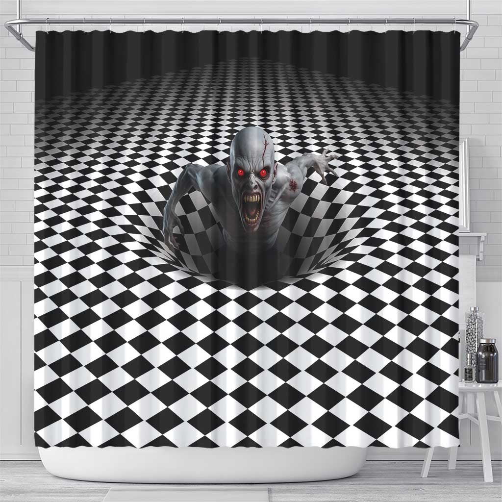 3D Illusion Horror Halloween Shower Curtain Creepy Zombie - Wonder Print Shop