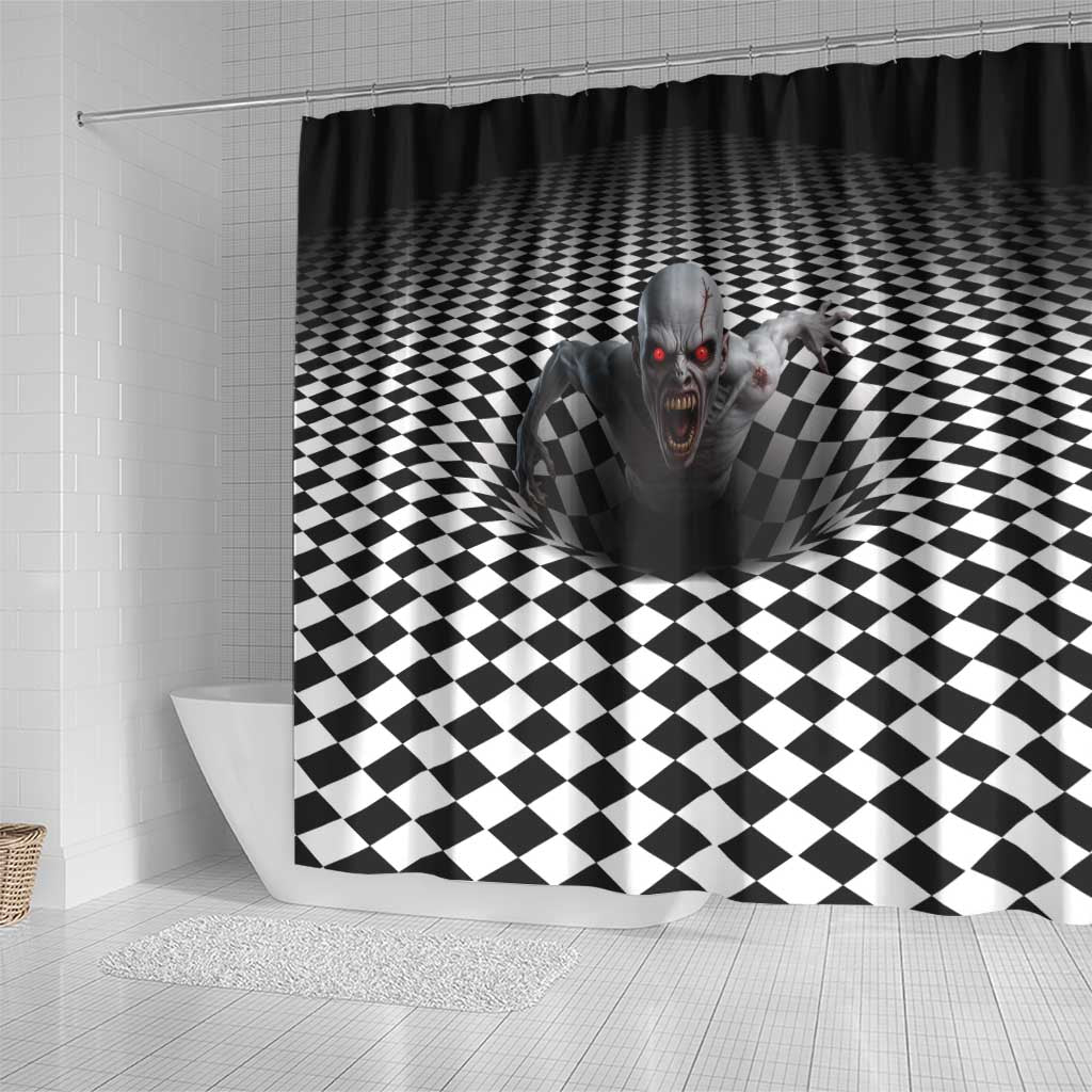 3D Illusion Horror Halloween Shower Curtain Creepy Zombie - Wonder Print Shop