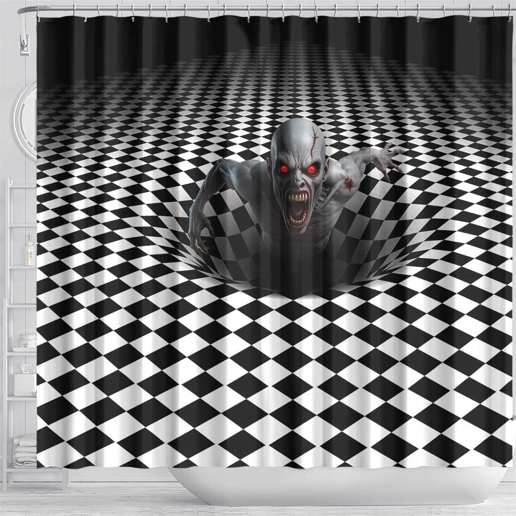 3D Illusion Horror Halloween Shower Curtain Creepy Zombie - Wonder Print Shop