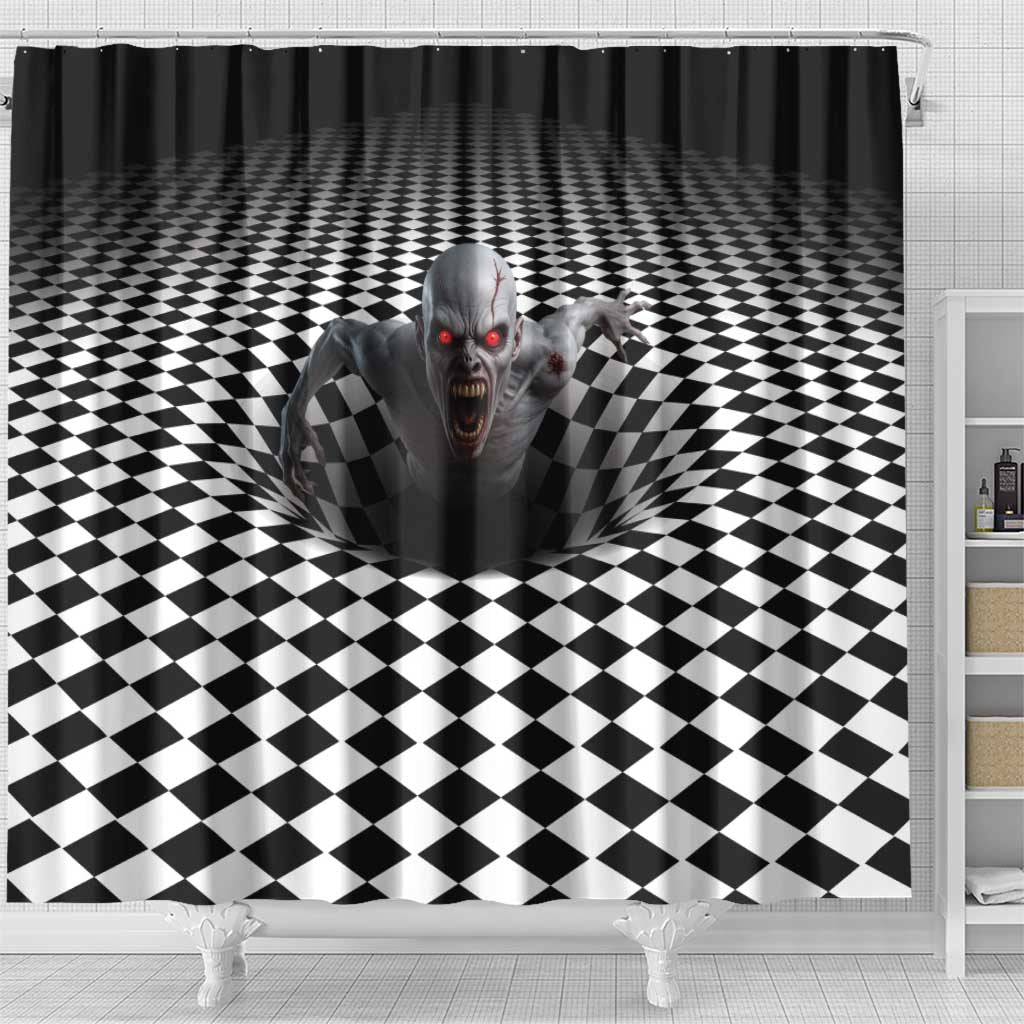 3D Illusion Horror Halloween Shower Curtain Creepy Zombie - Wonder Print Shop