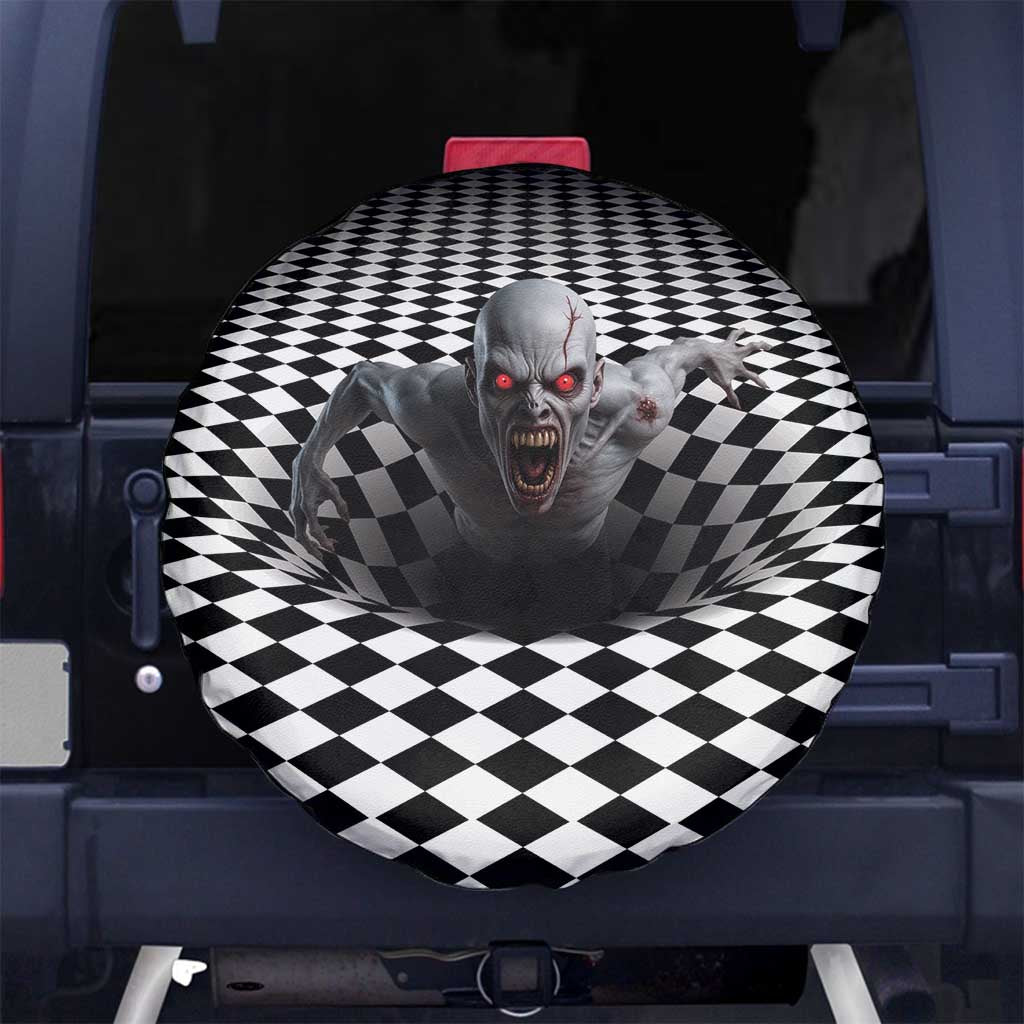 3D Illusion Horror Halloween Spare Tire Cover Creepy Zombie - Wonder Print Shop