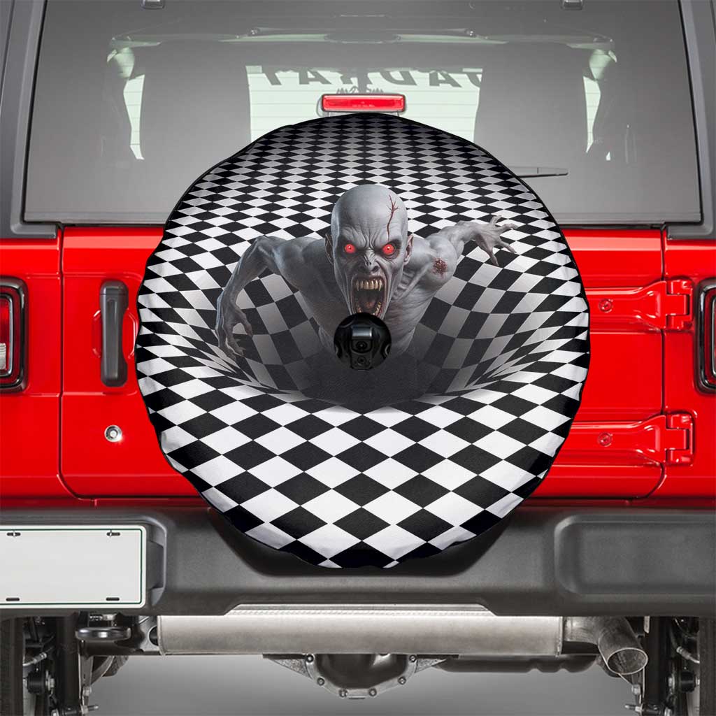 3D Illusion Horror Halloween Spare Tire Cover Creepy Zombie - Wonder Print Shop