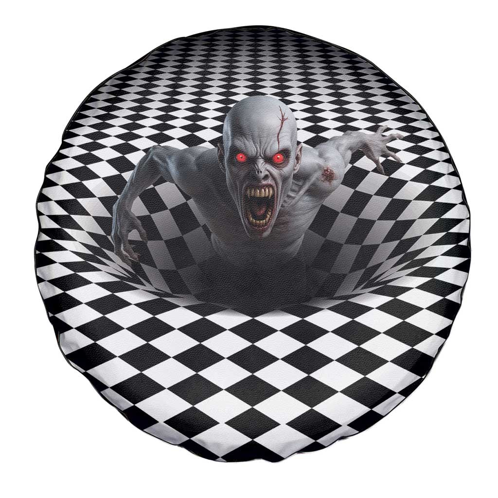 3D Illusion Horror Halloween Spare Tire Cover Creepy Zombie - Wonder Print Shop