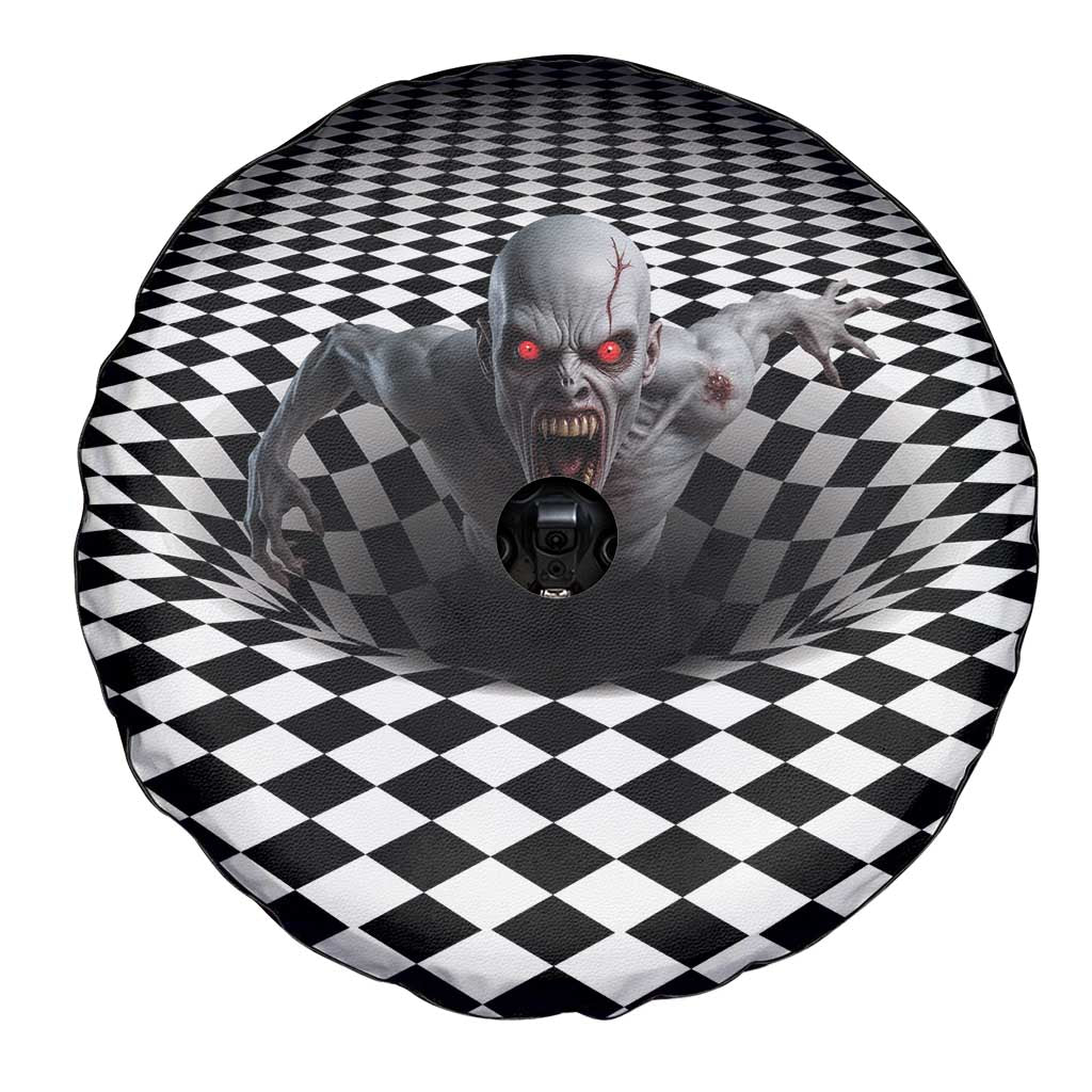 3D Illusion Horror Halloween Spare Tire Cover Creepy Zombie - Wonder Print Shop