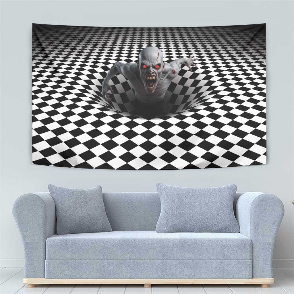 3D Illusion Horror Halloween Tapestry Creepy Zombie - Wonder Print Shop