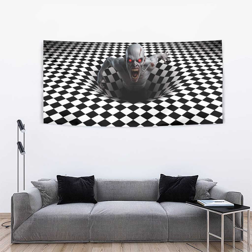 3D Illusion Horror Halloween Tapestry Creepy Zombie - Wonder Print Shop