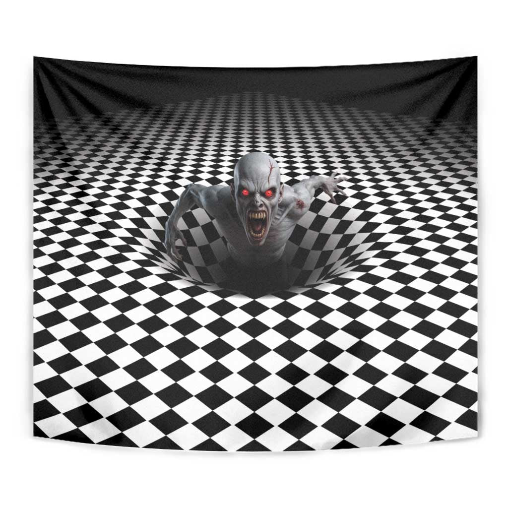 3D Illusion Horror Halloween Tapestry Creepy Zombie - Wonder Print Shop