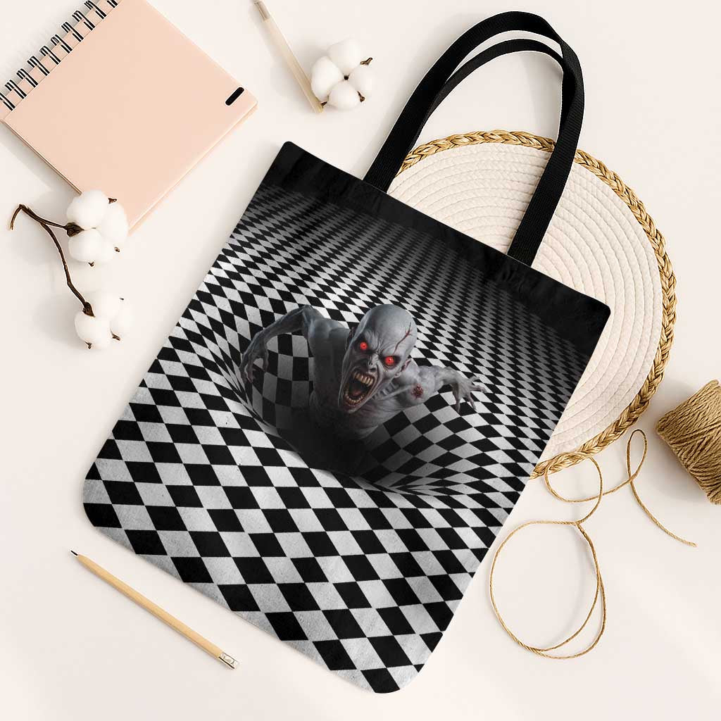 3D Illusion Horror Halloween Tote Bag Creepy Zombie - Wonder Print Shop