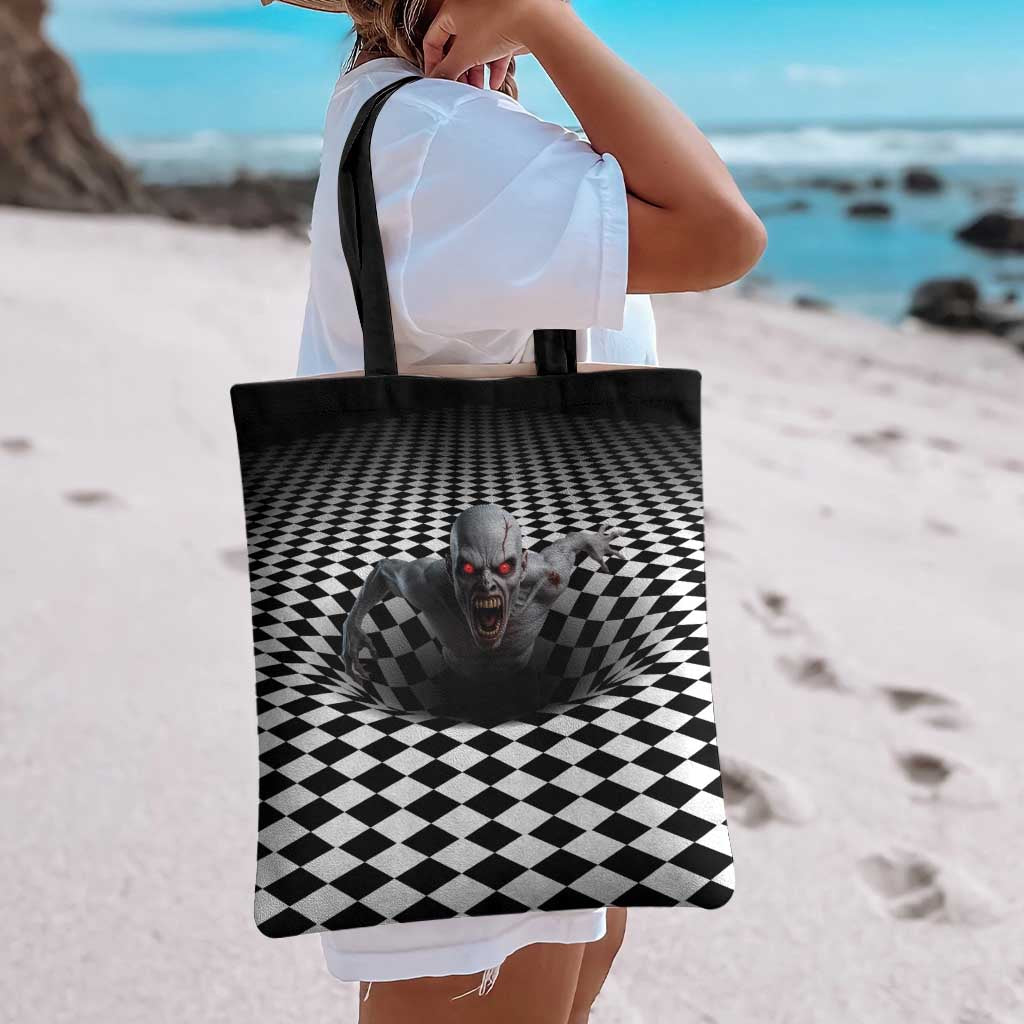 3D Illusion Horror Halloween Tote Bag Creepy Zombie - Wonder Print Shop
