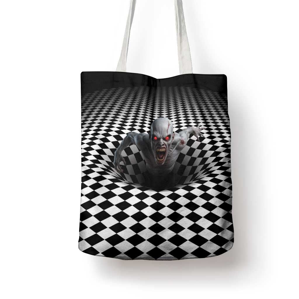 3D Illusion Horror Halloween Tote Bag Creepy Zombie - Wonder Print Shop