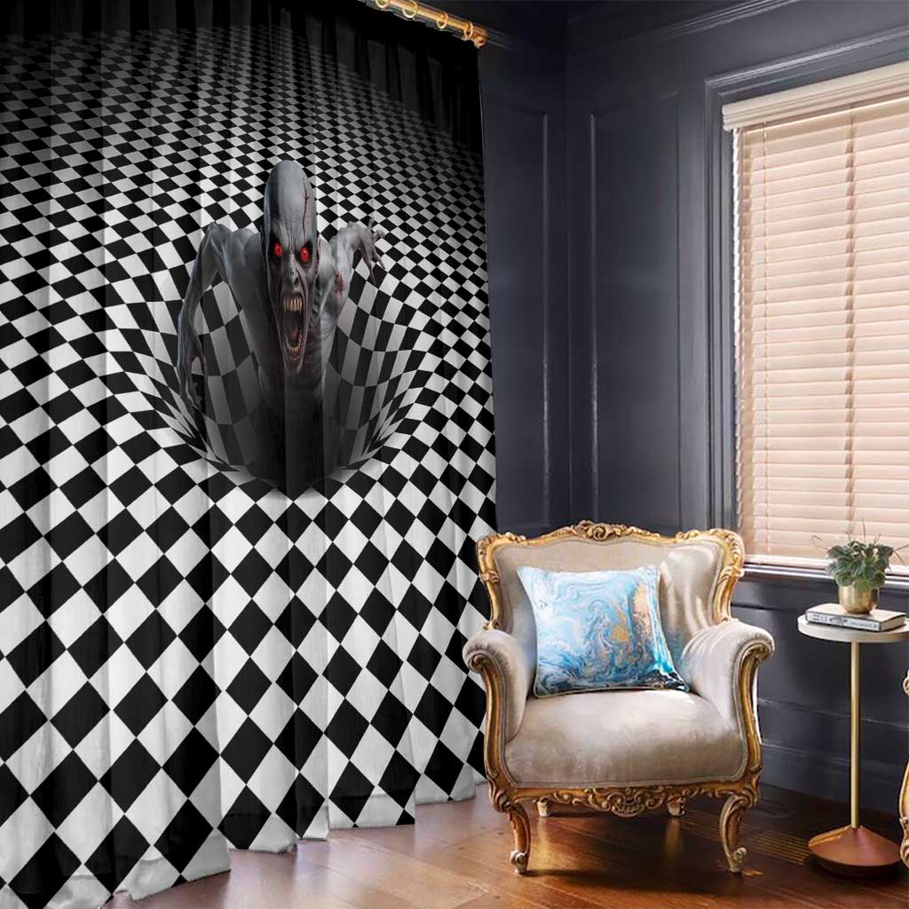 3D Illusion Horror Halloween Window Curtain Creepy Zombie - Wonder Print Shop