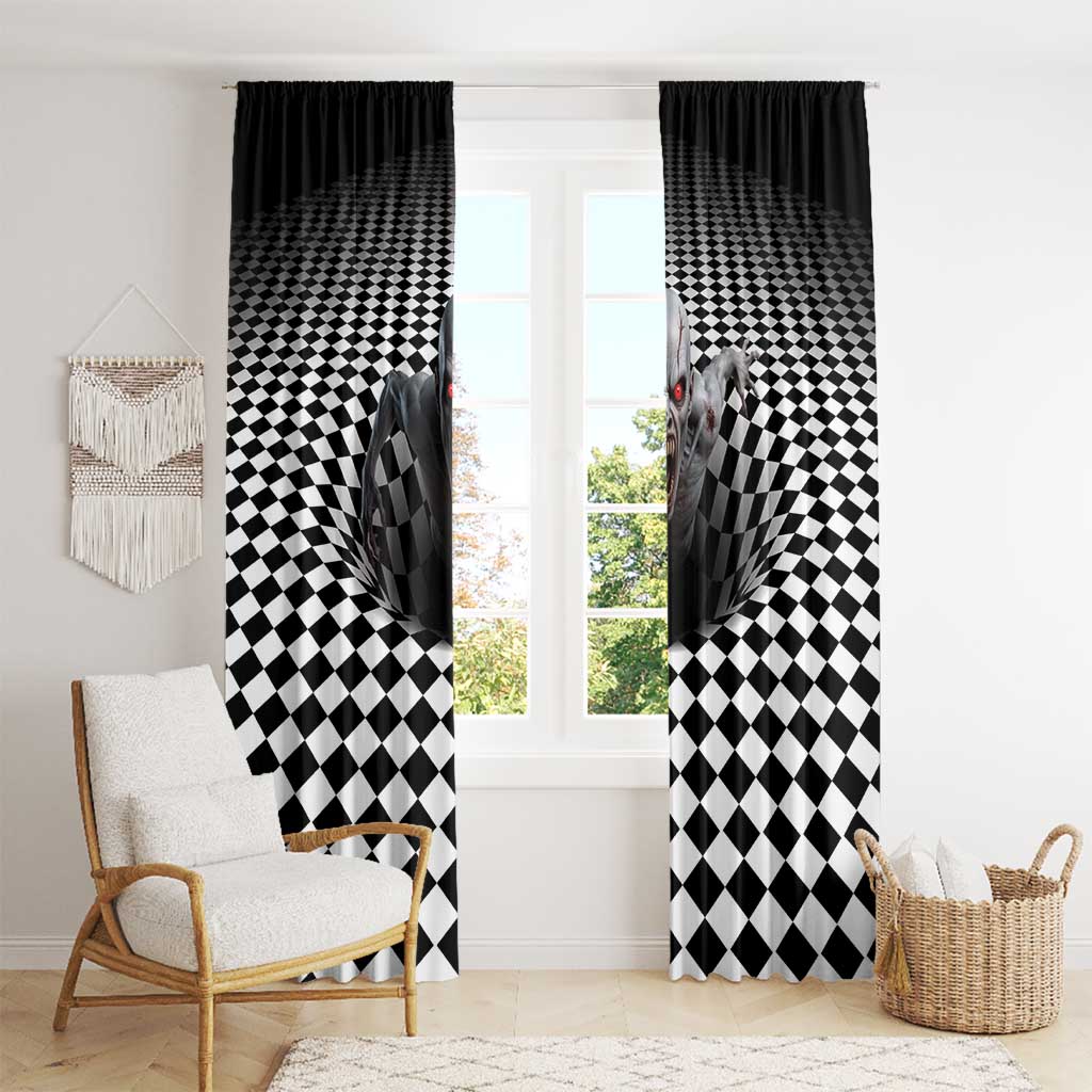 3D Illusion Horror Halloween Window Curtain Creepy Zombie - Wonder Print Shop