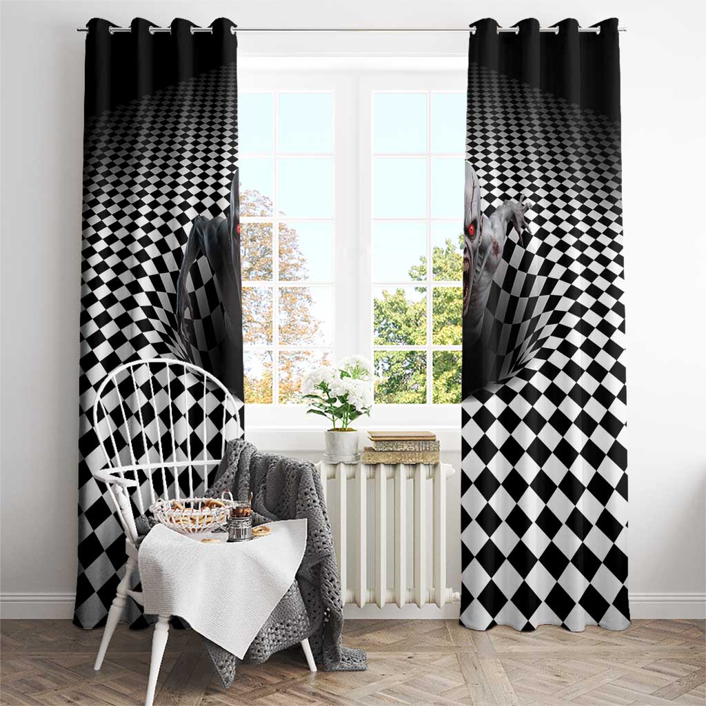 3D Illusion Horror Halloween Window Curtain Creepy Zombie - Wonder Print Shop