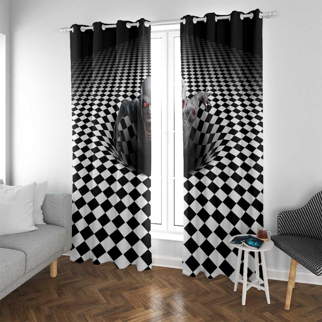 3D Illusion Horror Halloween Window Curtain Creepy Zombie - Wonder Print Shop
