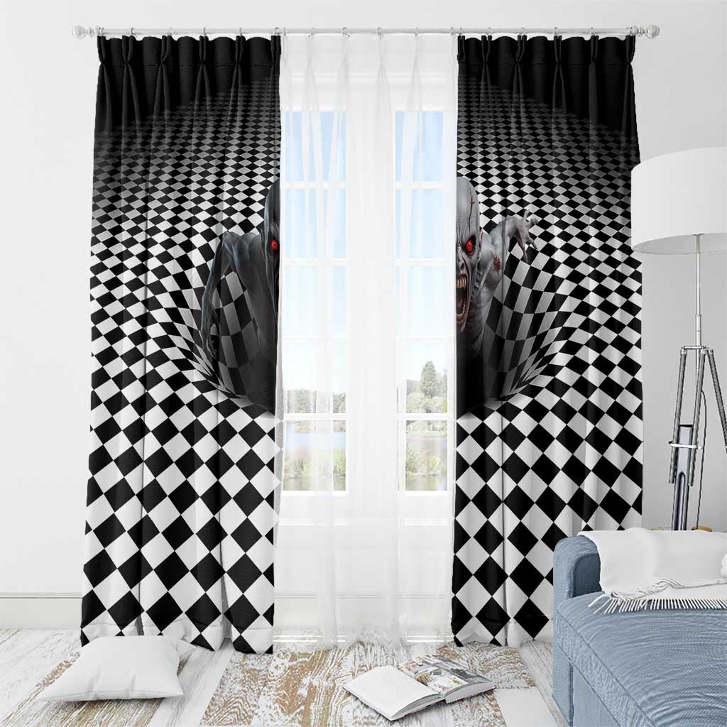 3D Illusion Horror Halloween Window Curtain Creepy Zombie - Wonder Print Shop