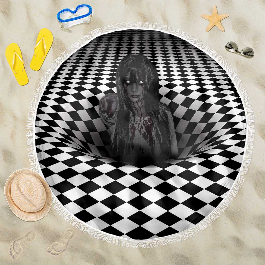 3D Illusion Horror Halloween Beach Blanket Scary Ghost - Wonder Print Shop
