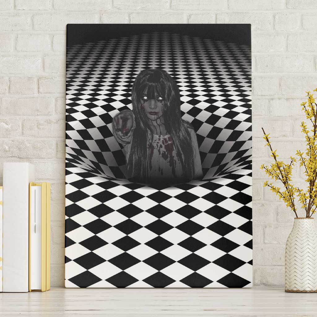 3D Illusion Horror Halloween Canvas Wall Art Scary Ghost - Wonder Print Shop