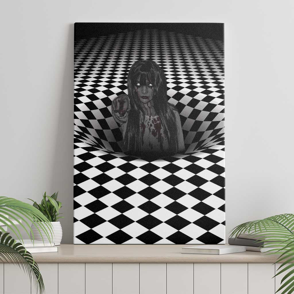3D Illusion Horror Halloween Canvas Wall Art Scary Ghost - Wonder Print Shop